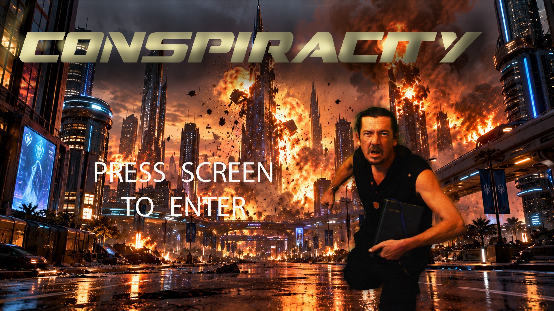 Conspiracity: Press screen to enter